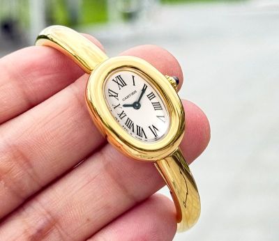 Cartier Baignoire 24.6*18.7mm Quartz Movement Sapphire Crystal Glass Gold Bracelet Watch